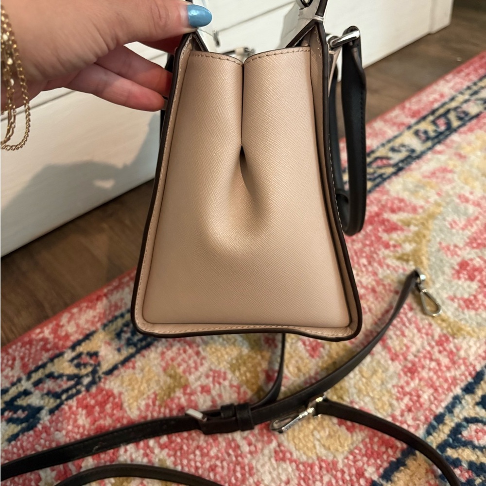 Kate Spade Two-Tone Satchel in Cream and Black - Picture 5 of 6